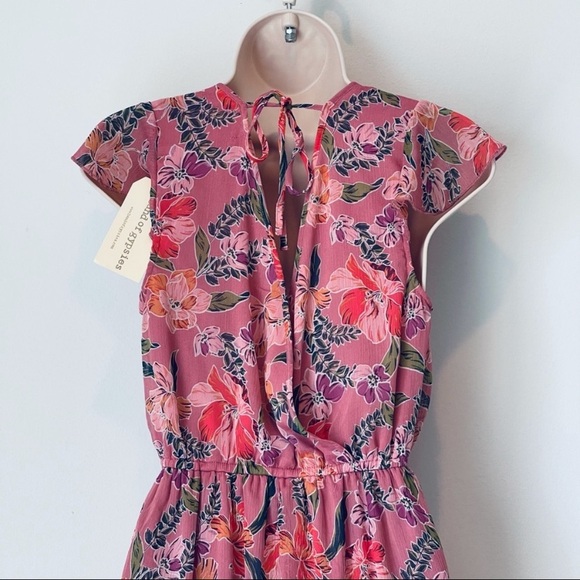 New! BAND OF GYPSIES midi floral midi dress Nwt floral faux wrap vneck - Picture 2 of 11